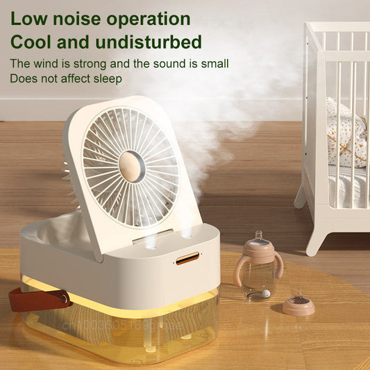 Portable Cooling and Humidifying Fan with Night Light